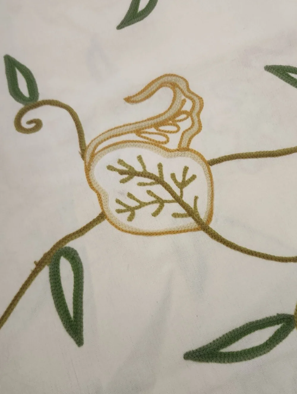 This Vintage Crewel Embroidery Table or Bed Cover.58 by 52
